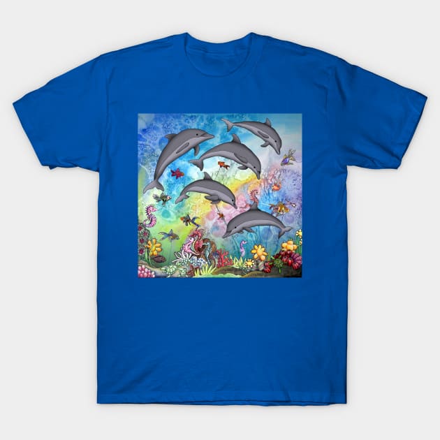 Dolphins in the sea T-Shirt by Zodiart